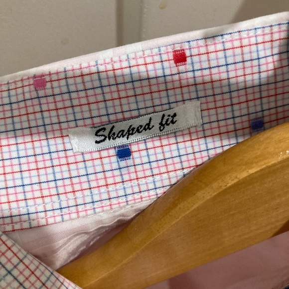 Bugatchi Pink Plaid Dress Shirt Men’s M | Contrast Cuff & Collar | Like New - Picture 5 of 7
